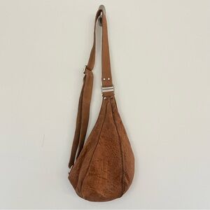DANIELLA LEHAVI Leather Amadeus Sling in Cigaro Cognac Brown Small Pouch Purse